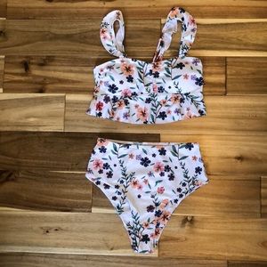 girly floral swimsuit